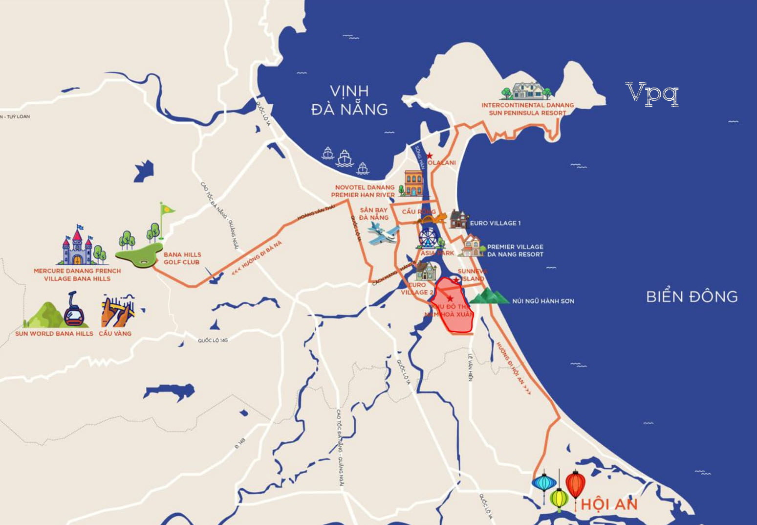 Vị trí dự án Sun Riverpolis Đà Nẵng